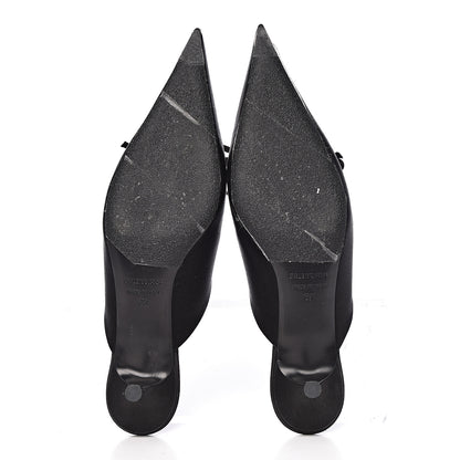 Balenciaga Satin Pointed Toe Knife 40mm Mules 37 Black 5 of 13