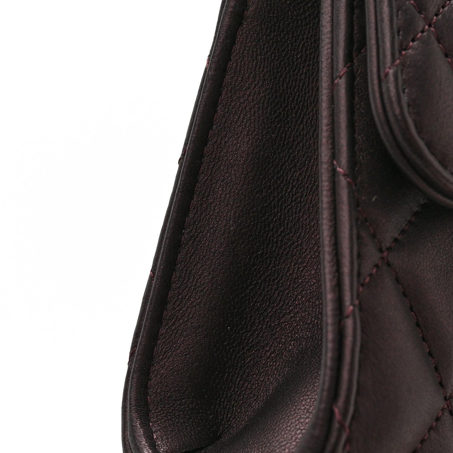 Chanel Iridescent Lambskin Quilted Top Handle Clutch With Chain Burgundy 10 of 11