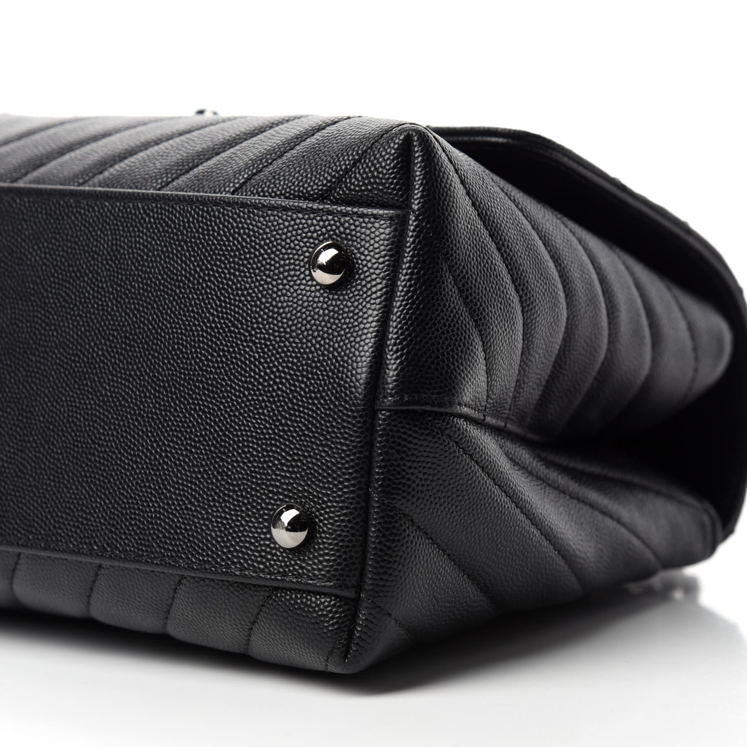 Chanel Caviar Chevron Quilted Small Coco Handle Flap Black 7 of 11
