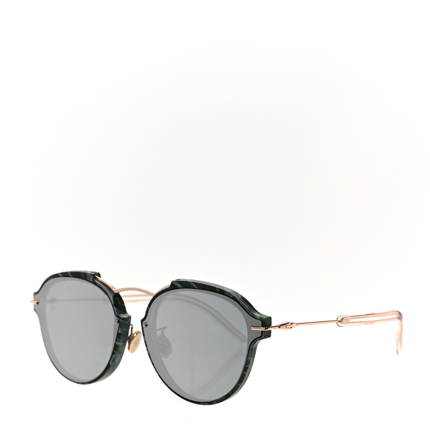 Round Eclat Sunglasses Green Grey