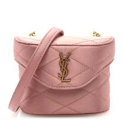 Saint Laurent Satin Matelasse Monogram Micro June Box Bag Dragee 1 of 11