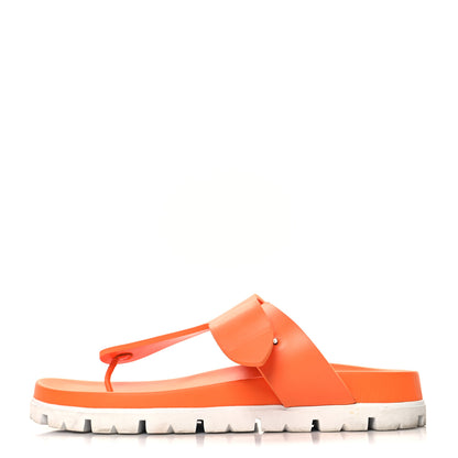 Prada EVA Rubber Buckled Lug Sole 20mm Thong Sandals 39 Papaya 1 of 12