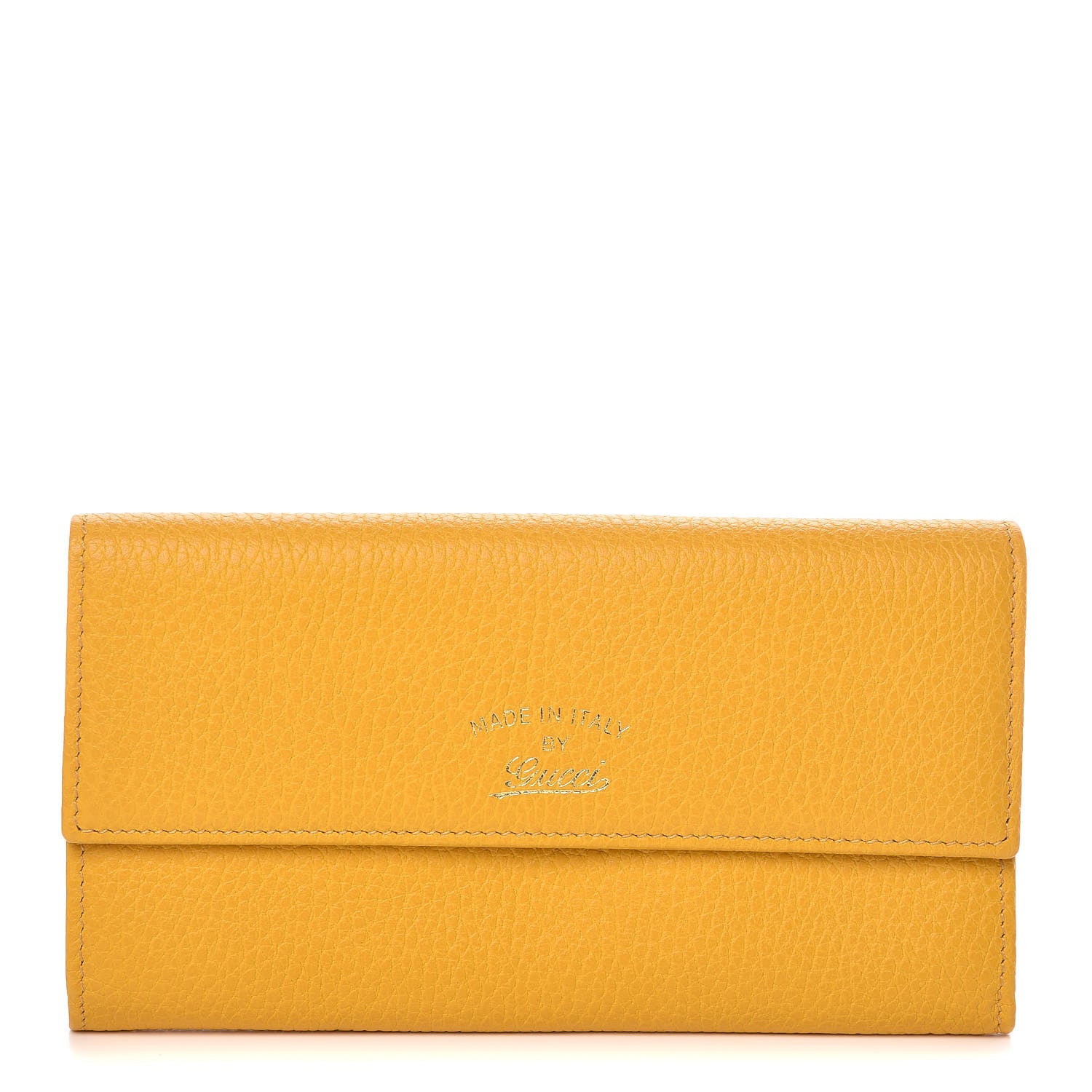 Gucci Dollar Calfskin Swing Continental Wallet Yellow 1 of 8