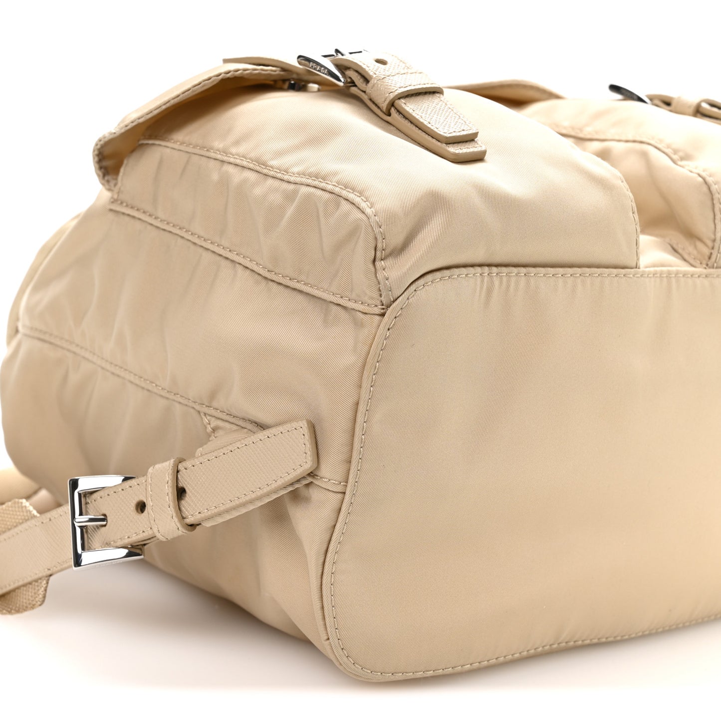 Re-Nylon Saffiano Small Backpack Desert Beige