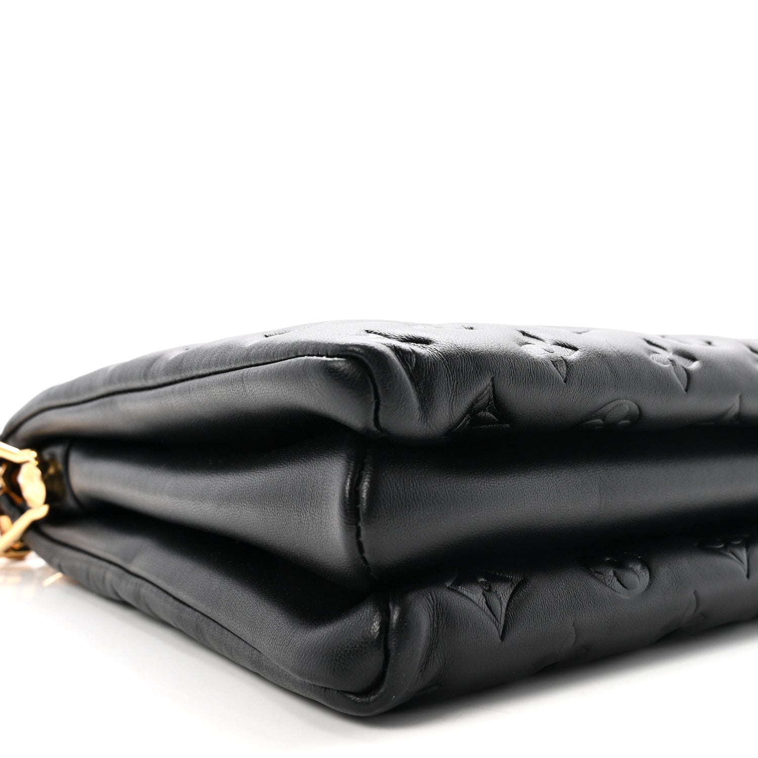 Louis Vuitton Lambskin Embossed Monogram Coussin MM Black 8 of 10