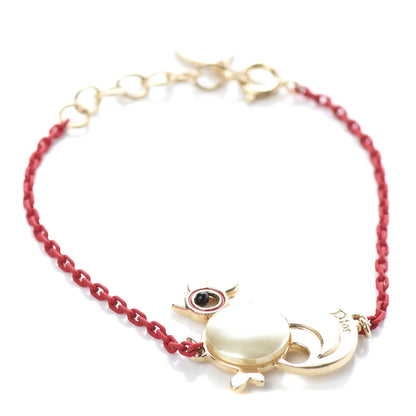 Christian Dior Pearl Diorelita Chinese New Year Rooster Bracelet Red 1 of 4