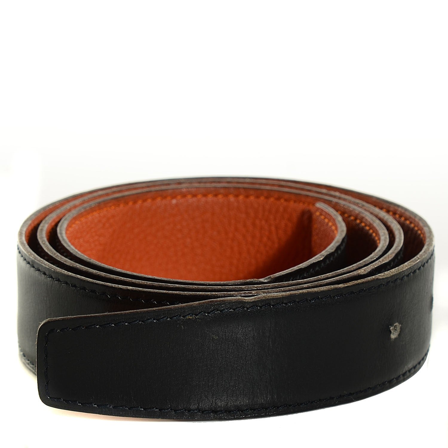 Hermes Box Taurillon Clemence 32mm Belt Strap 85 Black Potiron 5 of 5