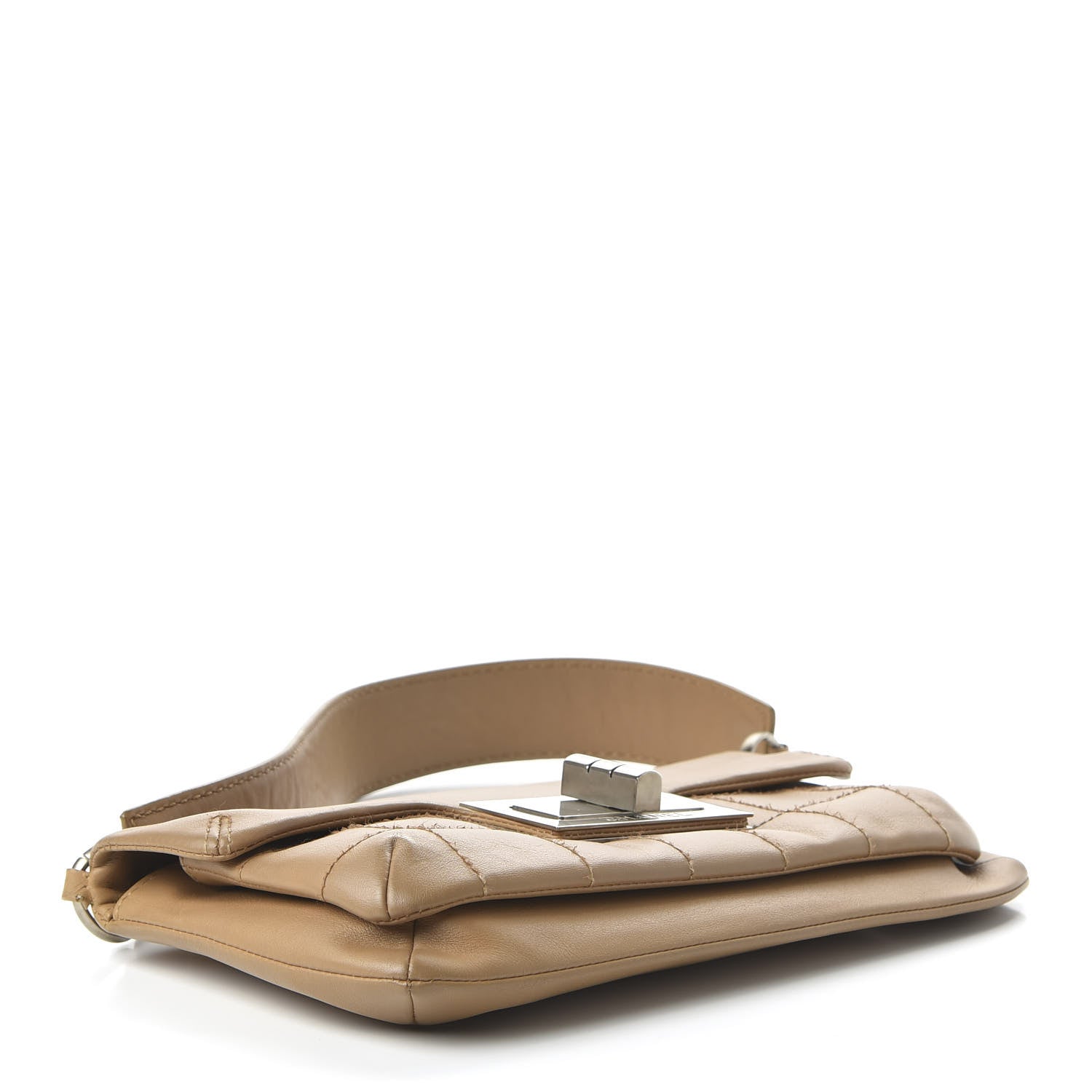 Chanel Calfskin Square Stitched Mademoiselle Shoulder Bag Tan 4 of 13