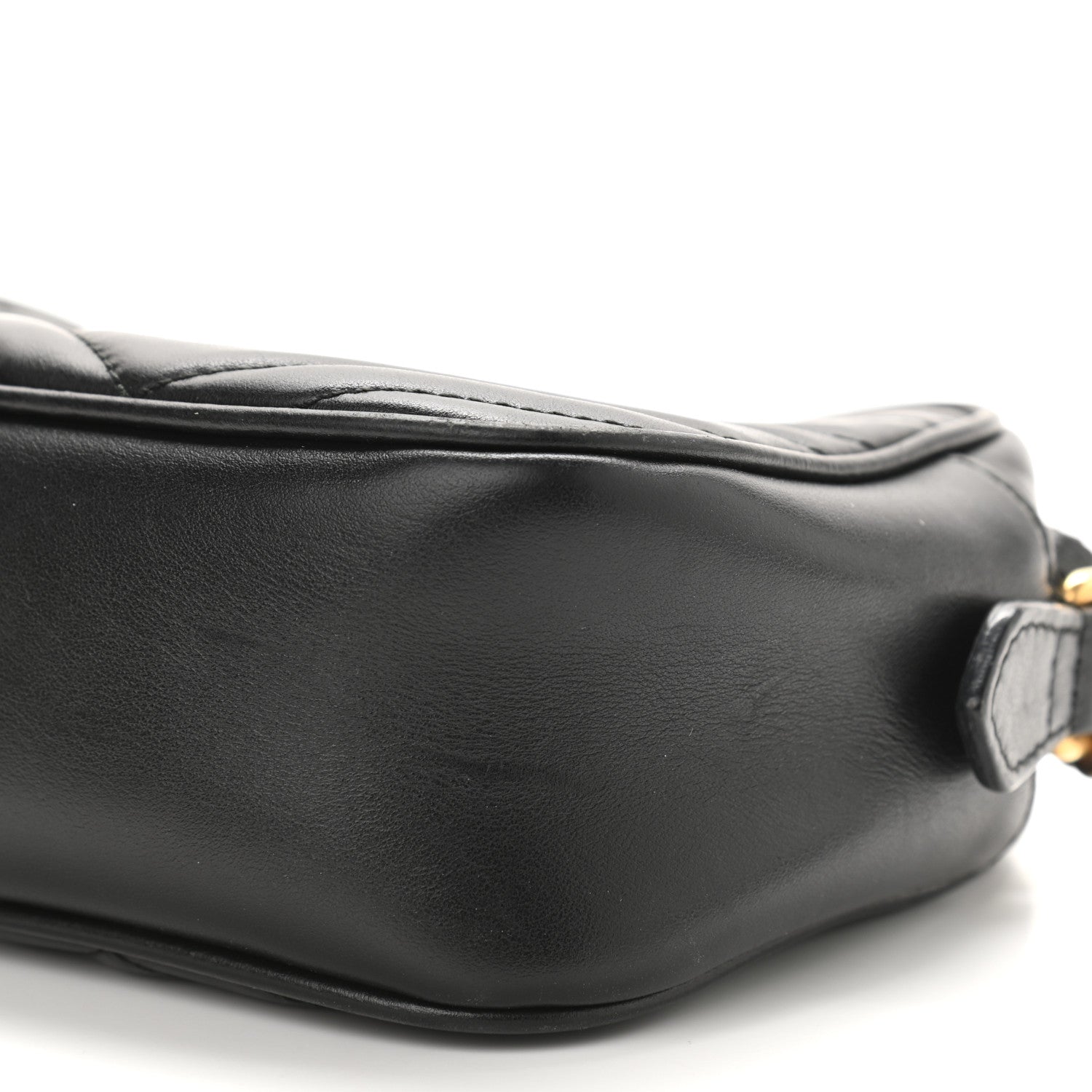 Gucci Calfskin Matelasse Small GG Marmont Chain Shoulder Bag Black 10 of 15