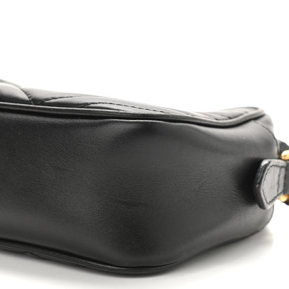 Gucci Calfskin Matelasse Small GG Marmont Chain Shoulder Bag Black 10 of 15
