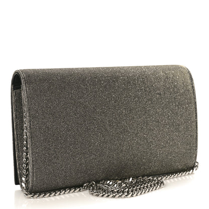 Saint Laurent Metallic Sparkle Fabric Monogram Chain Wallet Anthracite 2 of 9