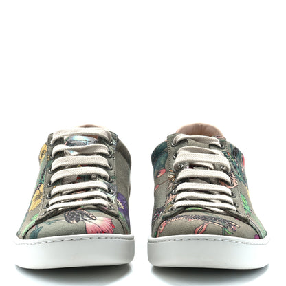 Gucci Canvas Flora Snake Print Womens Ace Sneakers 35.5 Militare Multicolor 2 of 9