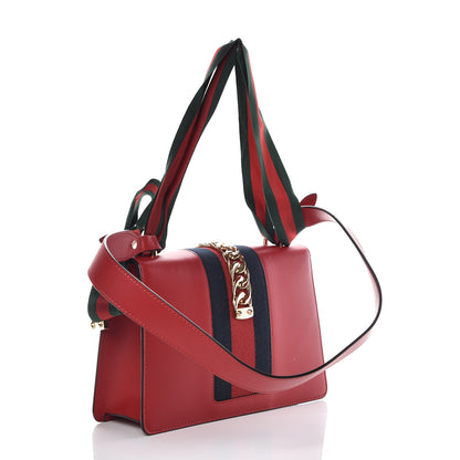 Gucci Calfskin Small Sylvie Shoulder Bag Hibiscus Red 3 of 12