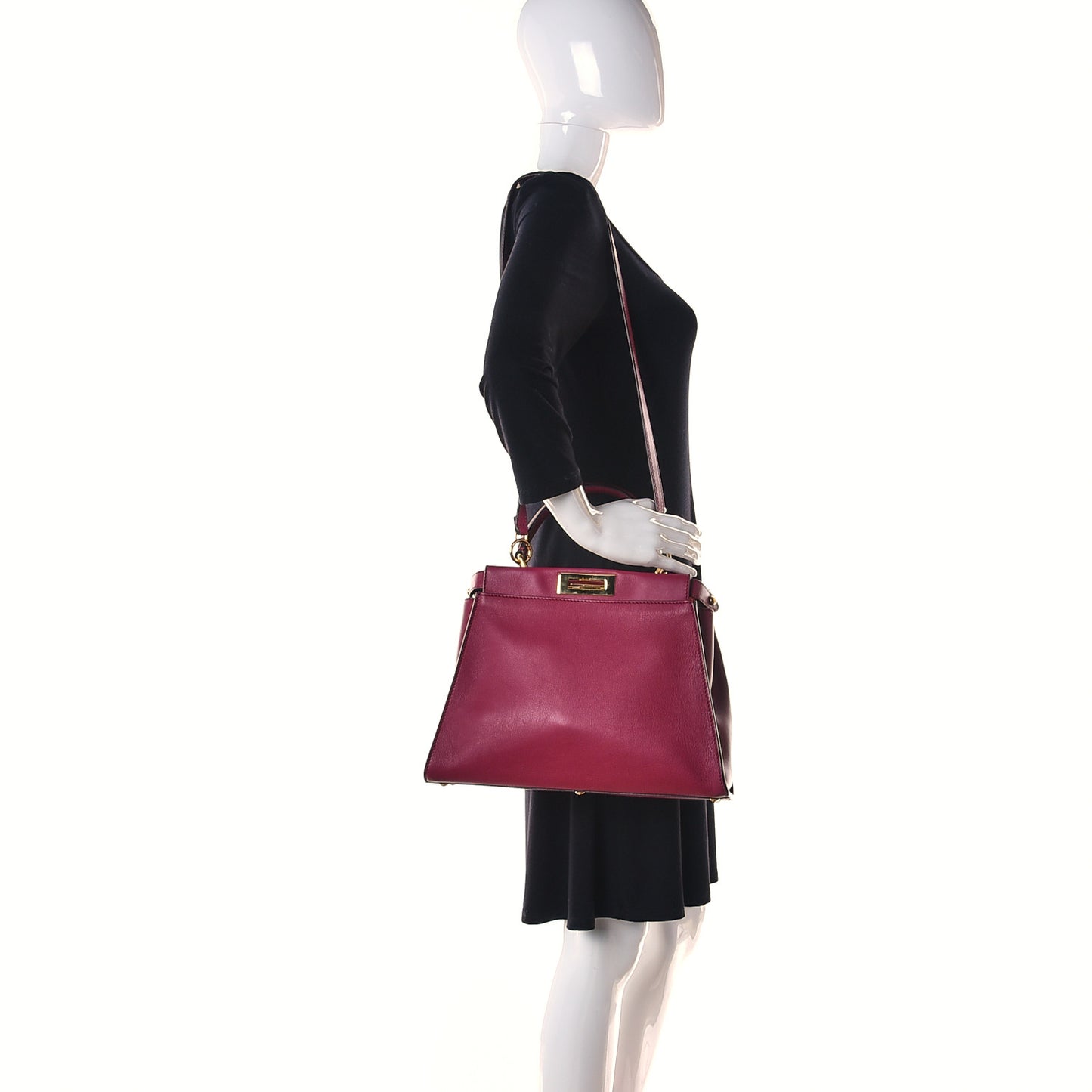 Vitello Seta Shiny Nappa Vitello Mirror Crystal Monster Eyes Medium Peekaboo Iconic Satchel Amarena Fiamma