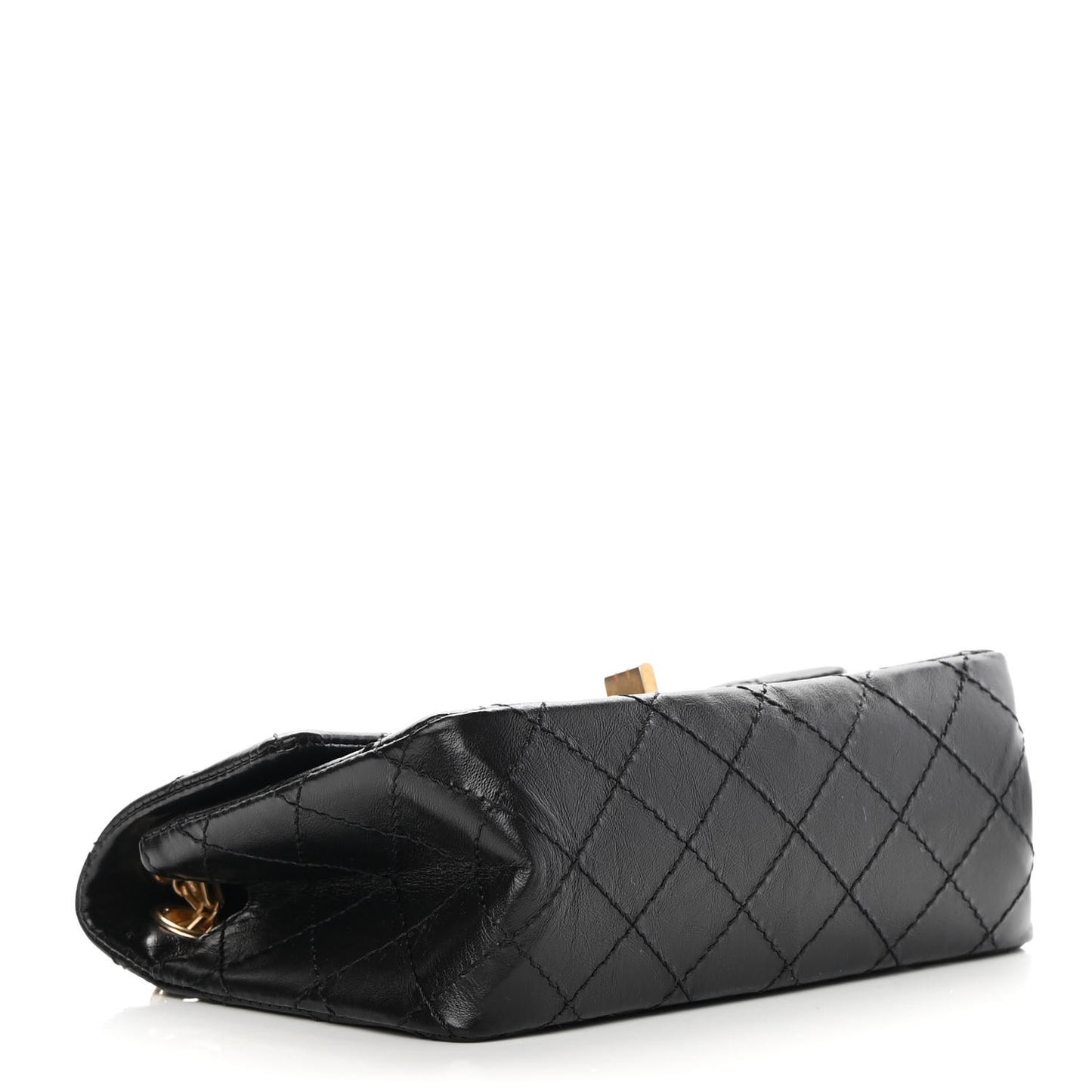 Aged Calfskin Quilted 2.55 Reissue Mini Flap Black