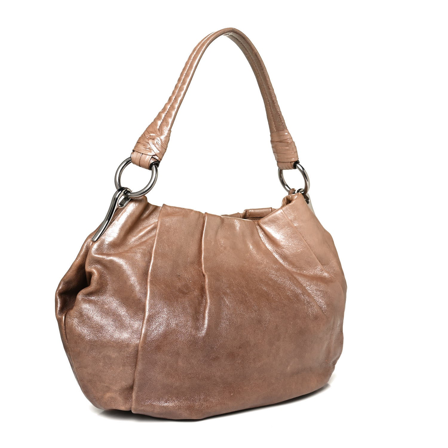 Prada Glace Calf Sfumata Pleated Hobo 3 of 11