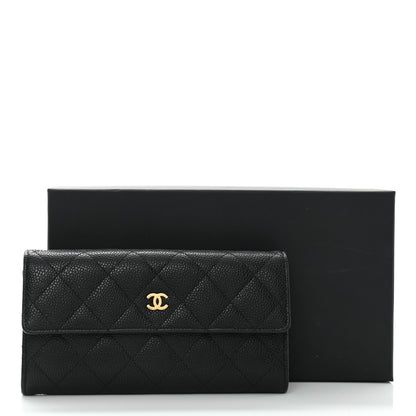Chanel Caviar Quilted Large Gusset Flap Wallet Black 12 of 12