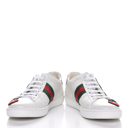 Gucci Calfskin Web Floral Embroidered Ace Sneakers 38.5 White 5 of 12