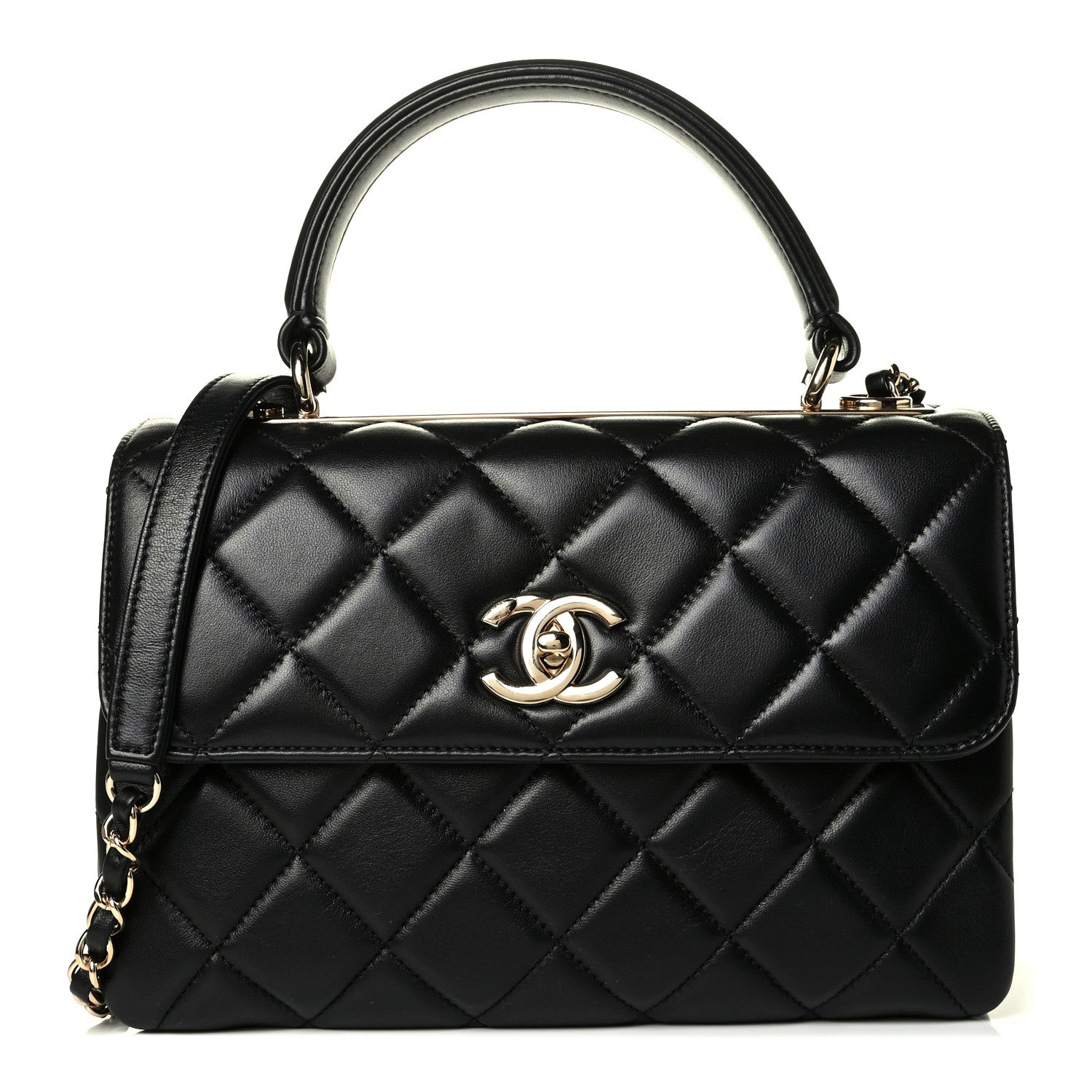 Chanel Lambskin Quilted Small Trendy CC Dual Handle Flap Bag Black 1 of 7