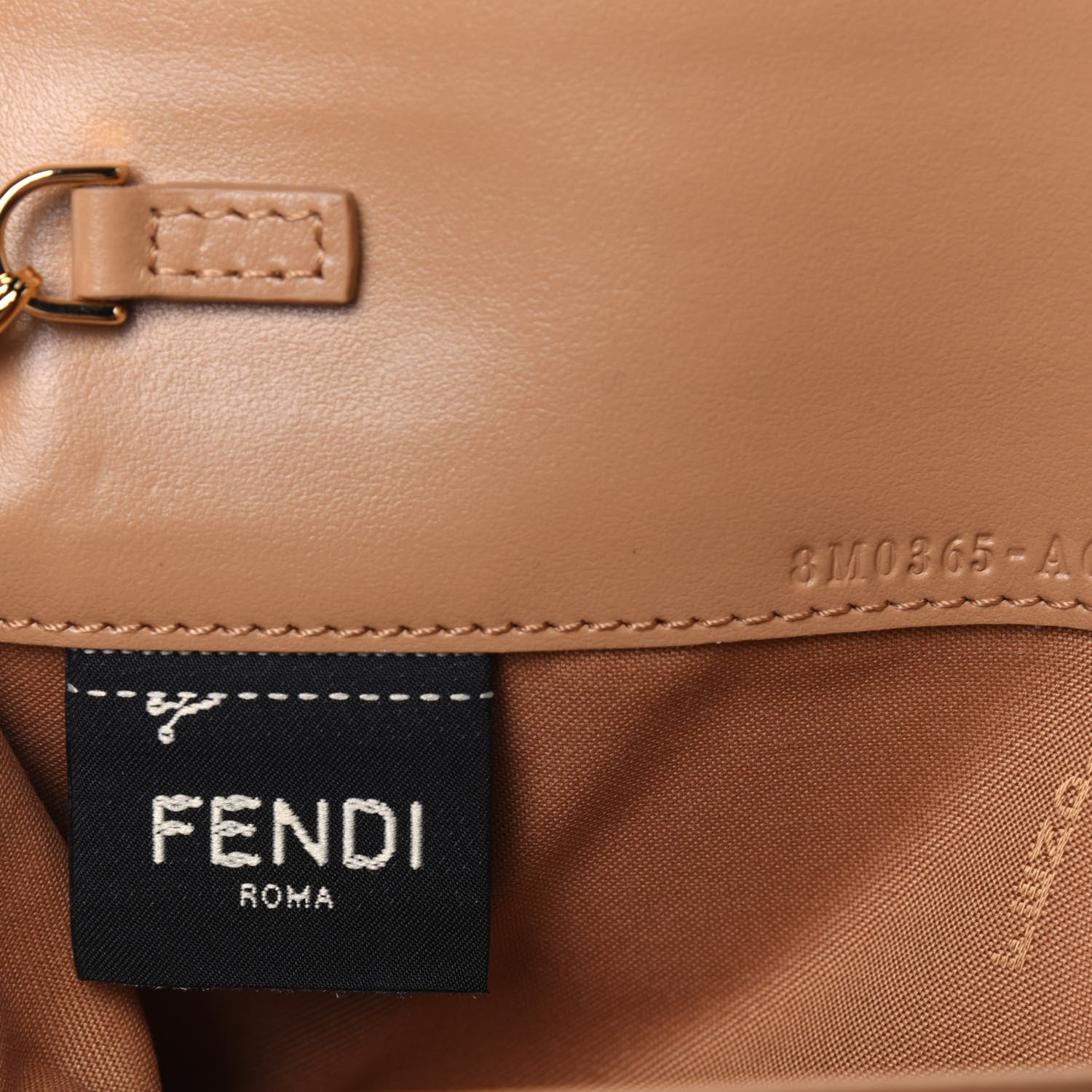 Fendi Vitello Termolagoon F is Fendi FF 1974 Embossed Continental Envelope Wallet On Chain Miele Scuro 7 of 16