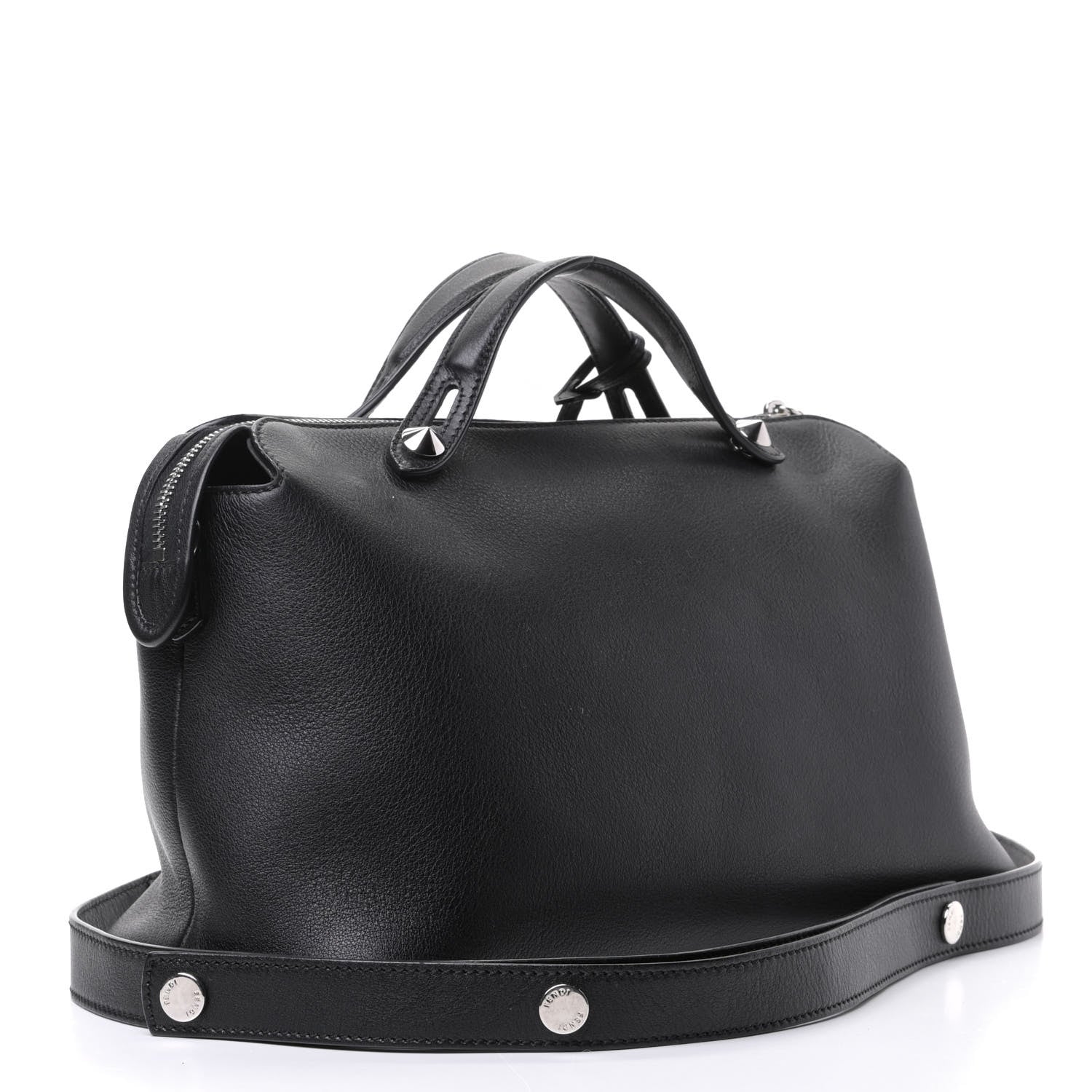 Fendi Vitello Dolce Medium By The Way Boston Bag Black 2 of 5