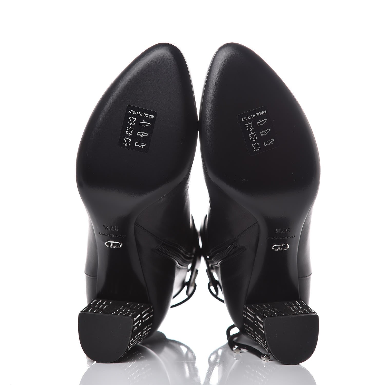 Christian Dior Calfskin Studded Stellar Ankle Boots 37.5 Black 5 of 8