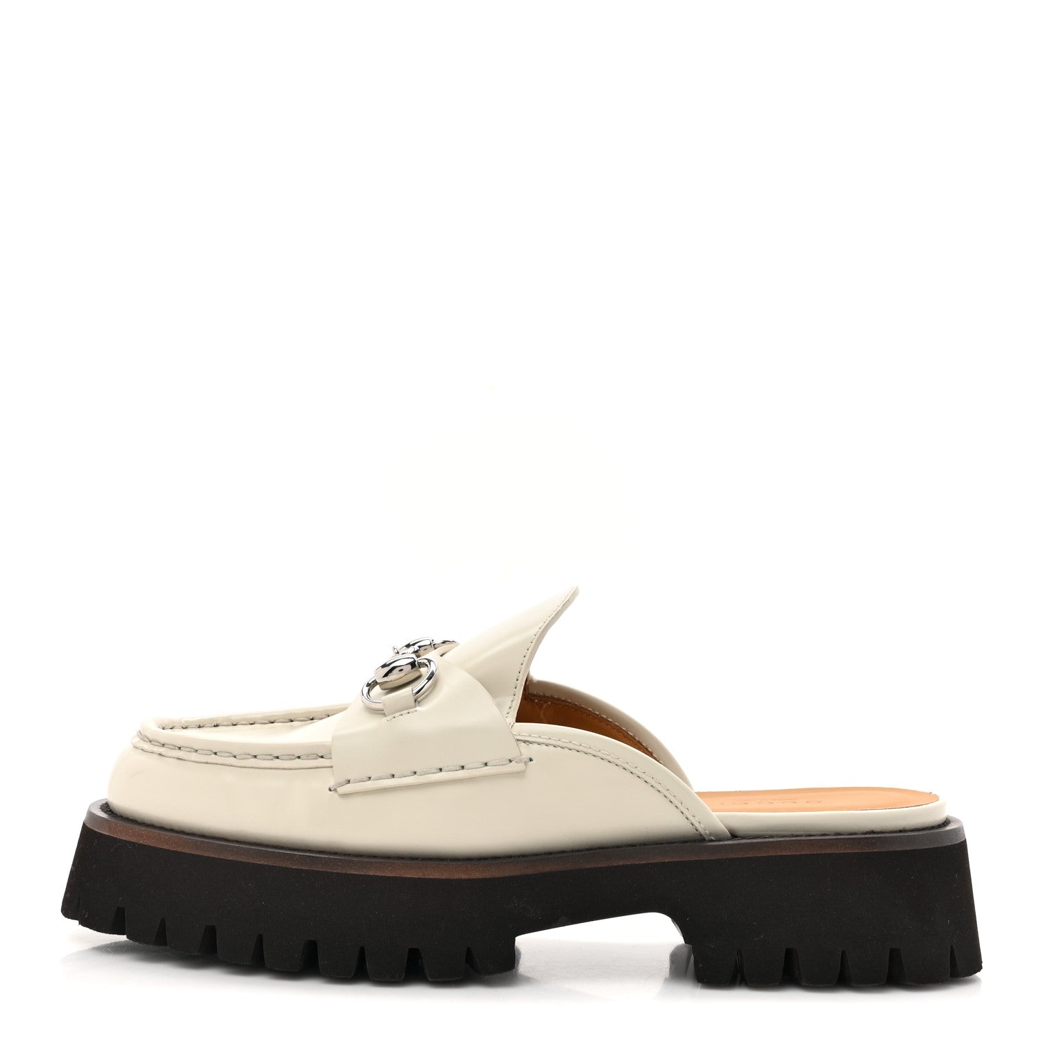 Gucci Cordovan Lux Horsebit Platform Mules 37.5 Mystic White 1 of 13
