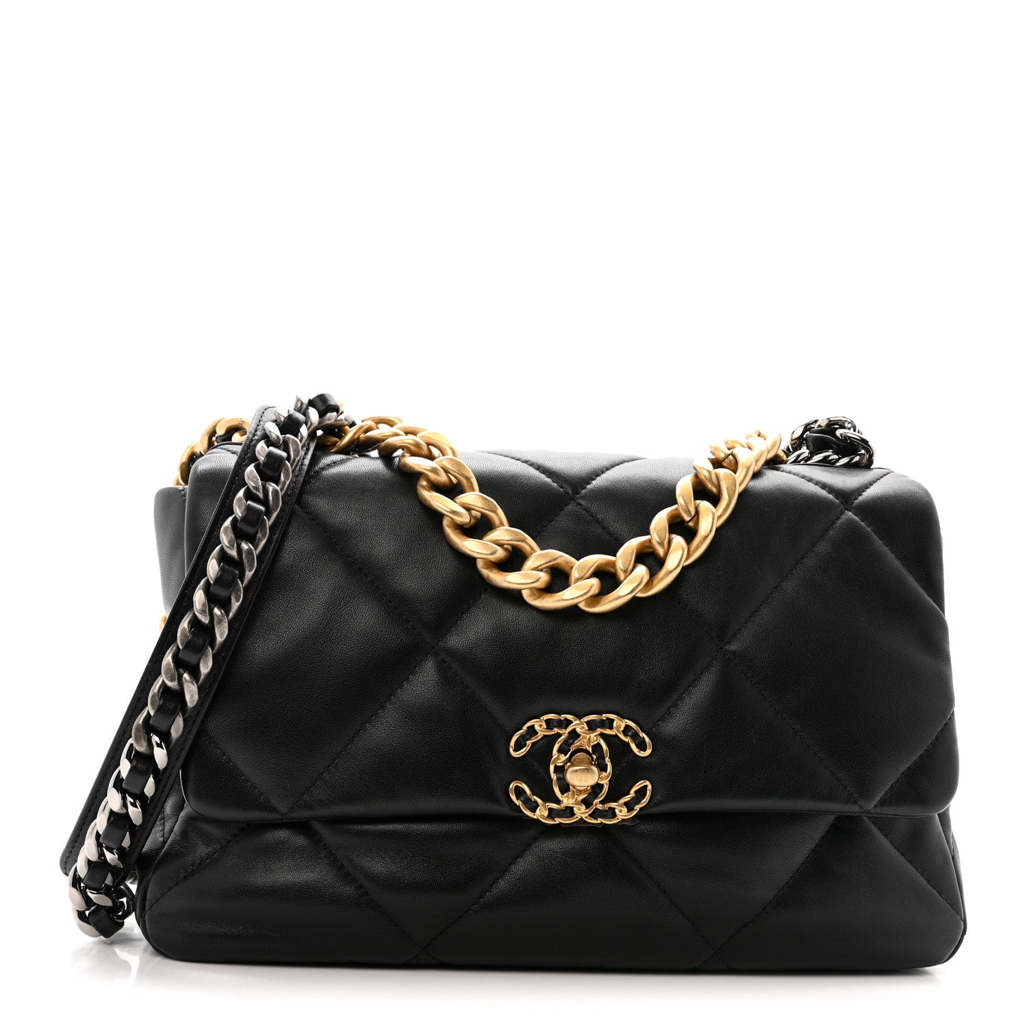 Chanel Lambskin Quilted Large Chanel 19 Flap Black 1 of 11