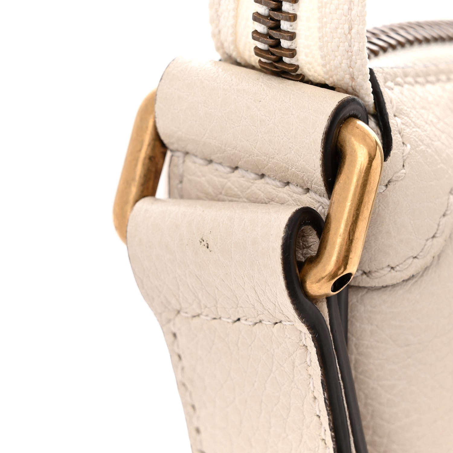 Gucci Grained Calfskin Logo Half Moon Hobo White 12 of 13