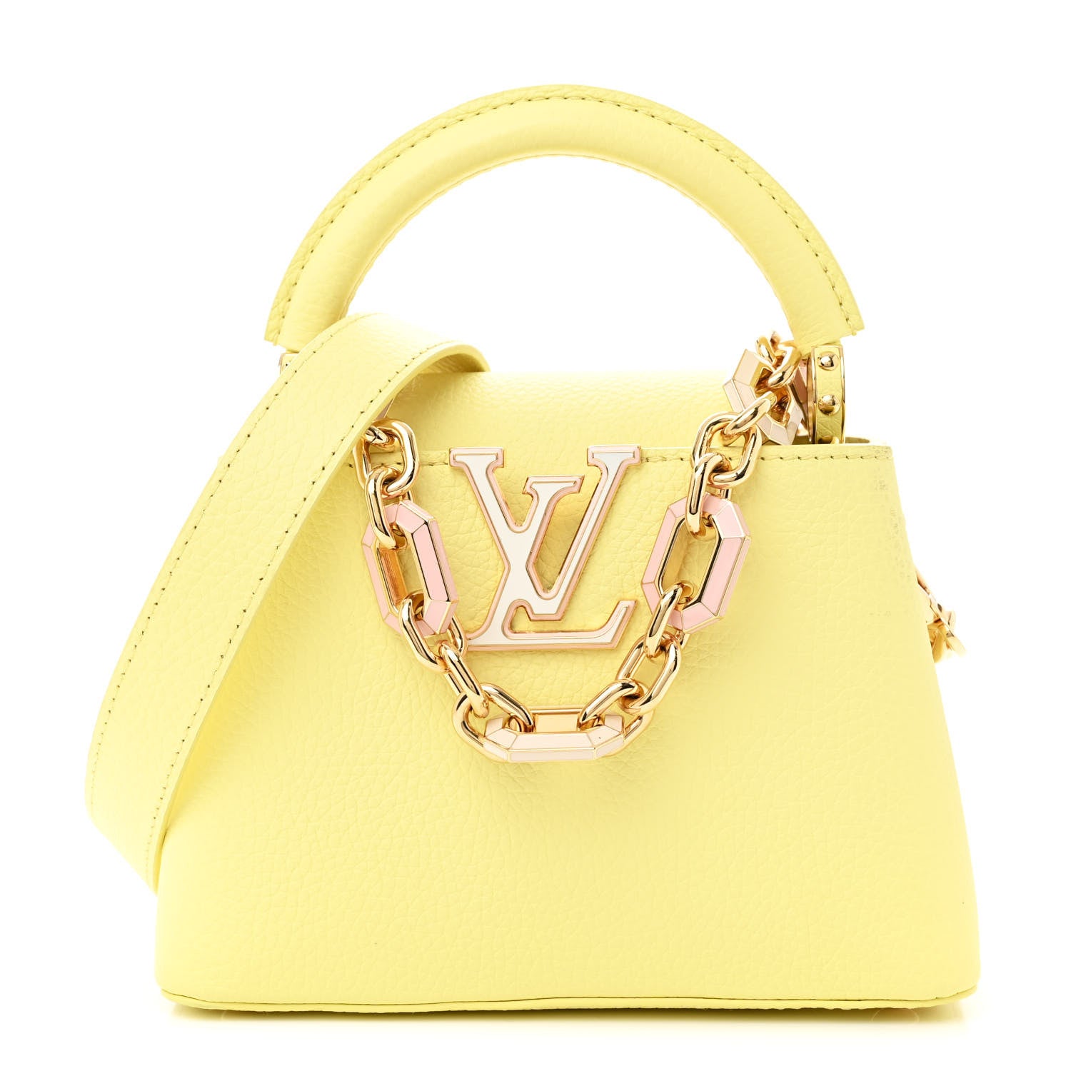 Louis Vuitton Taurillon Mini Capucines Sun Beam Yellow 1 of 11