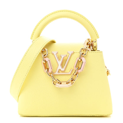 Louis Vuitton Taurillon Mini Capucines Sun Beam Yellow 1 of 11