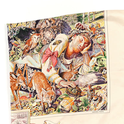 Hermes Silk Madison Avenue Scarf 90 Ivorie Multicolor 2 of 3