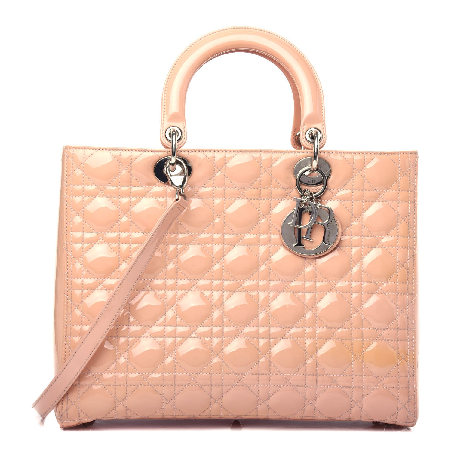 Christian Dior Patent Cannage Large Lady Dior Light Pink 1 of 10