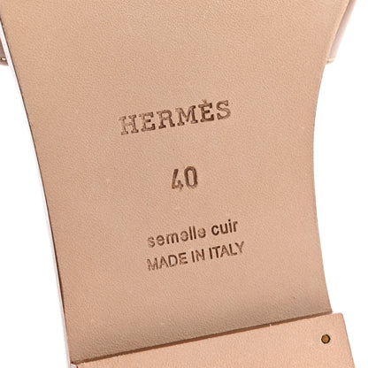 Hermes Box Calfskin Oran Sandals 40 Gold 7 of 10