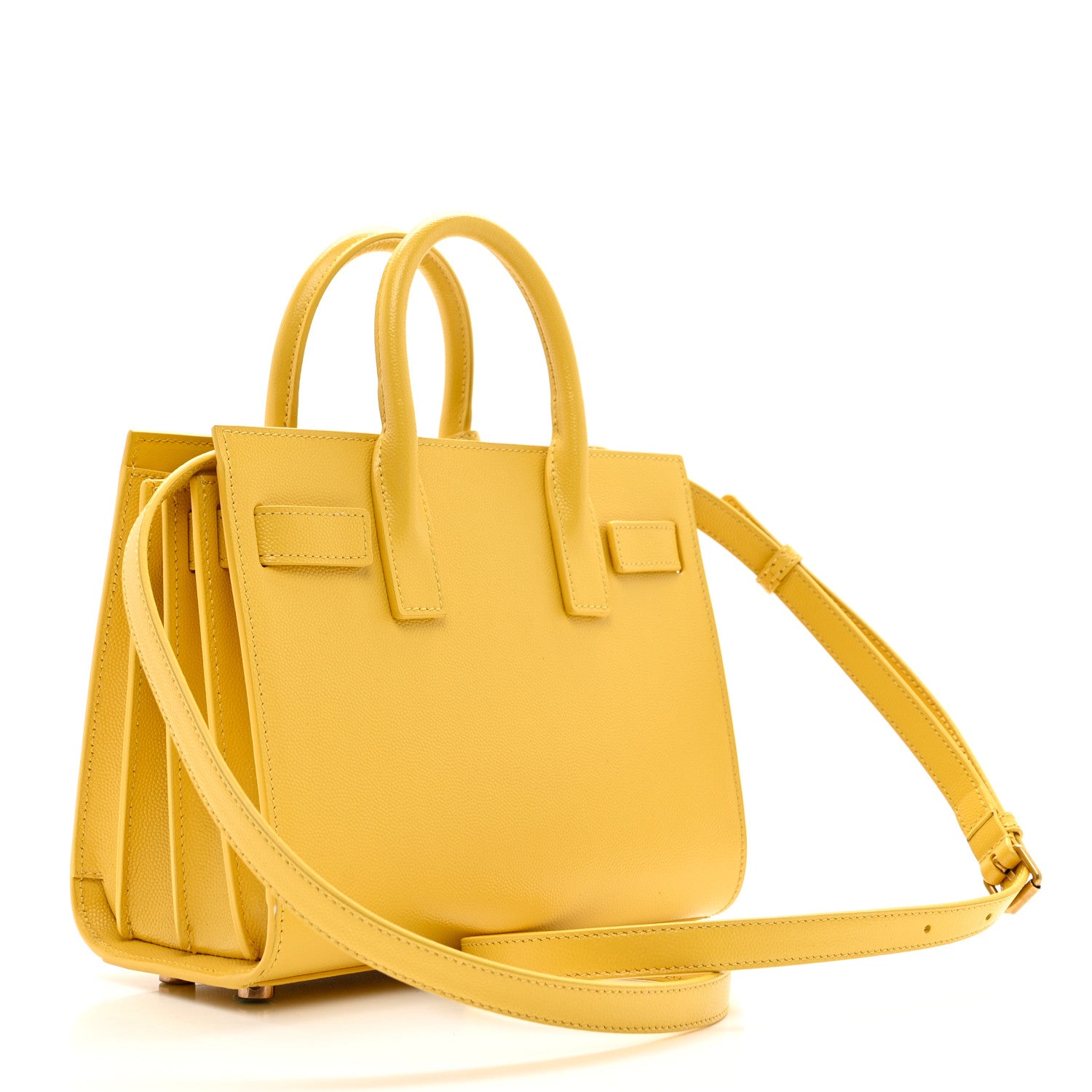 Saint Laurent Grained Calfskin Nano Sac De Jour Jaune 2 of 9