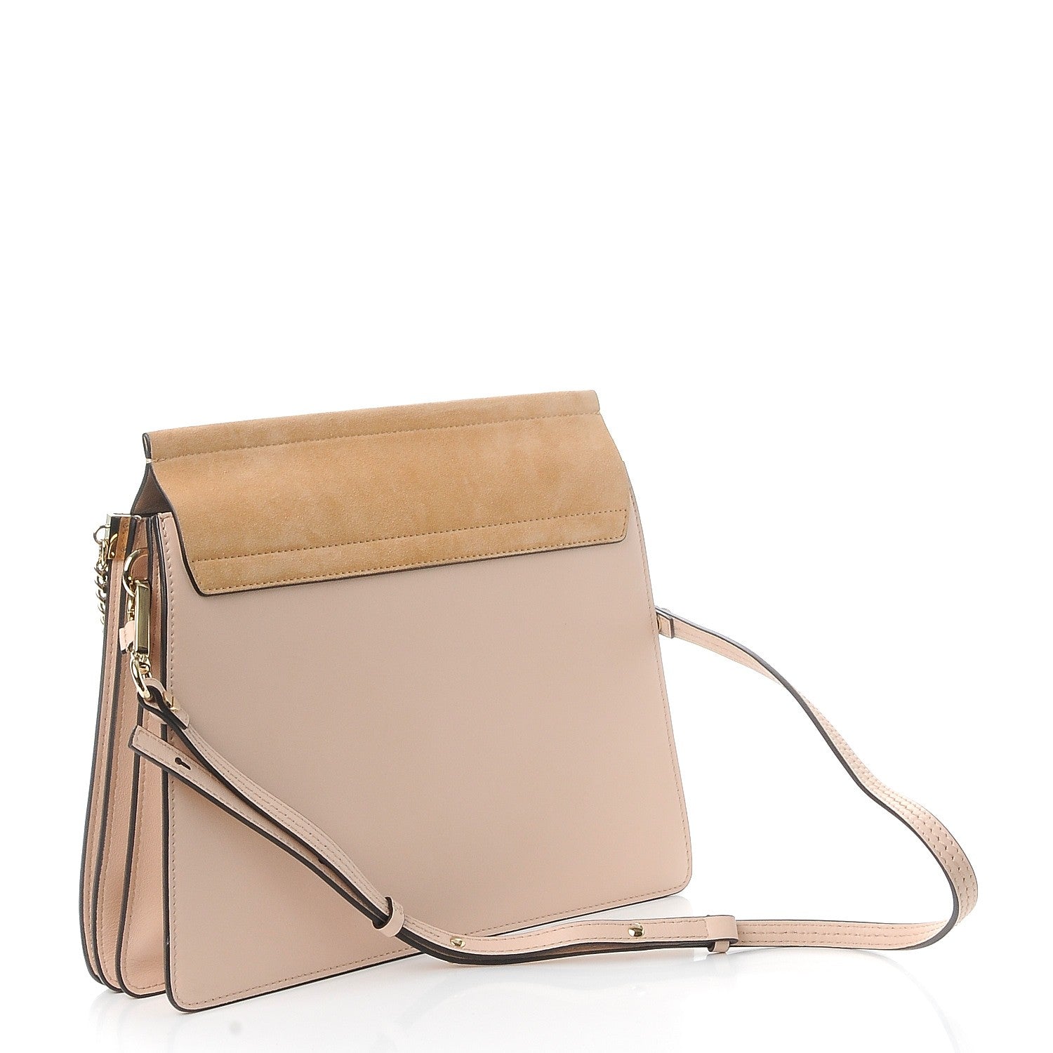 Chloe Calfskin Suede Medium Faye Shoulder Bag Cement Pink 3 of 10