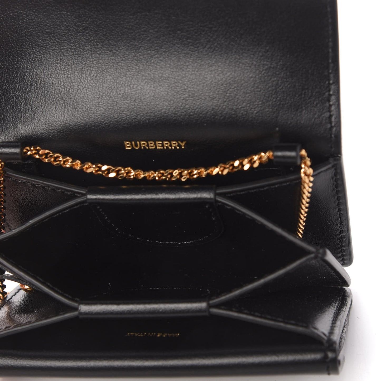 Lambskin Quilted Card Case With Detachable Strap Black