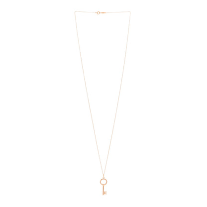 Tiffany 18K Rose Gold Small Open Round Key Pendant Necklace 3 of 5