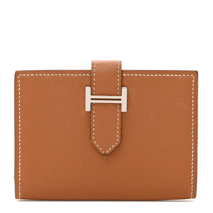 Hermes Epsom Bearn Card Holder Wallet Gold 1 of 9