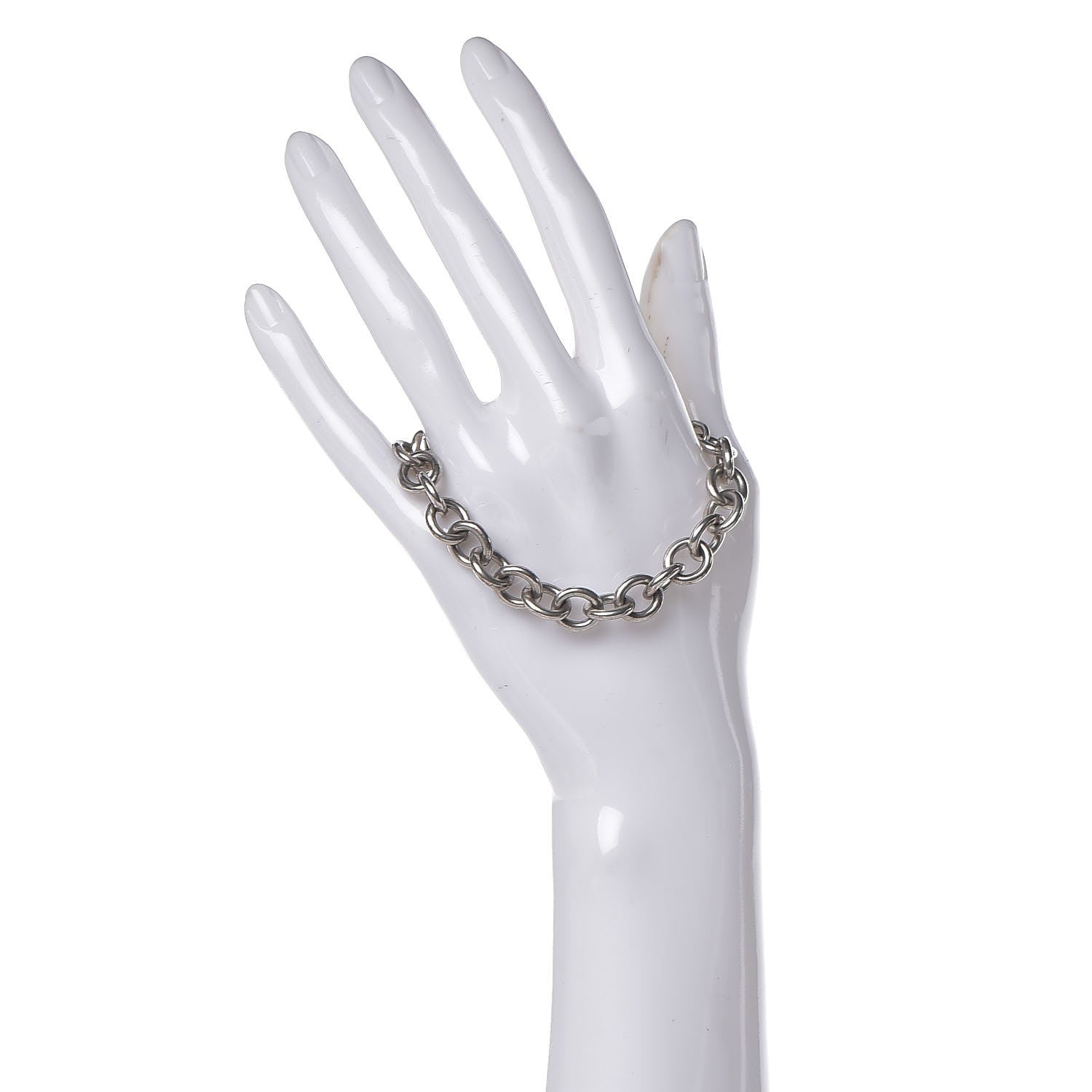 Tiffany Sterling Silver Round Tag Charm Bracelet 2 of 5