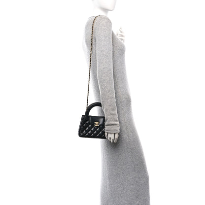 Chanel Shiny Aged Calfskin Quilted Nano Kelly Shopper Black 2 of 11
