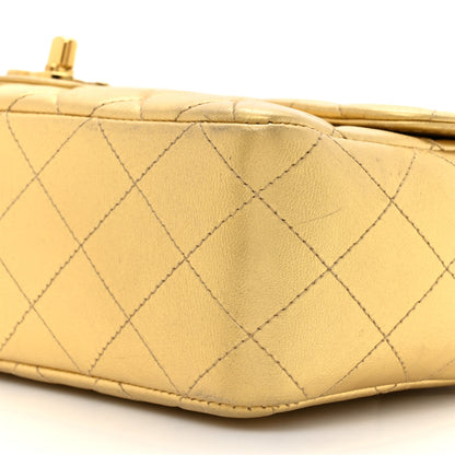 Chanel Metallic Lambskin Quilted Parent Child Kelly Flap Gold 16 of 29