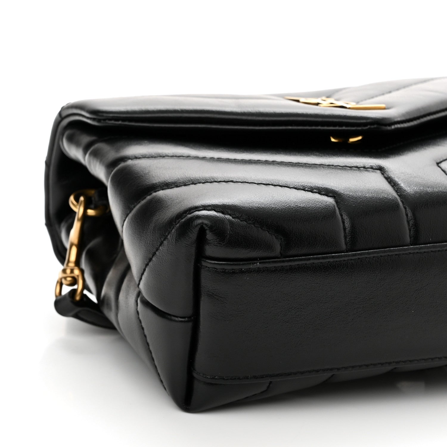 Saint Laurent Calfskin Y Quilted Monogram Toy Loulou Crossbody Bag Black 10 of 13
