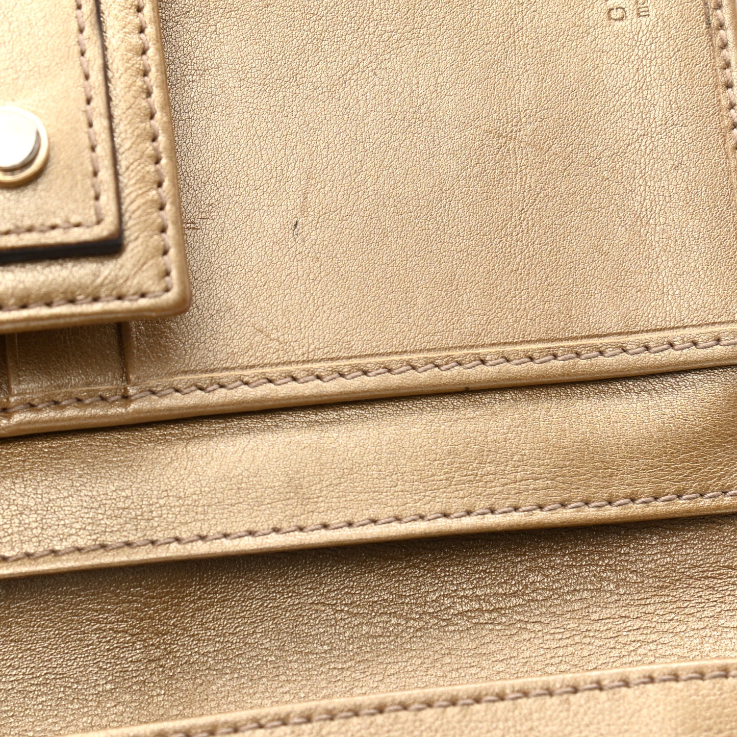 Metallic Guccissima Abbey Continental Wallet Gold