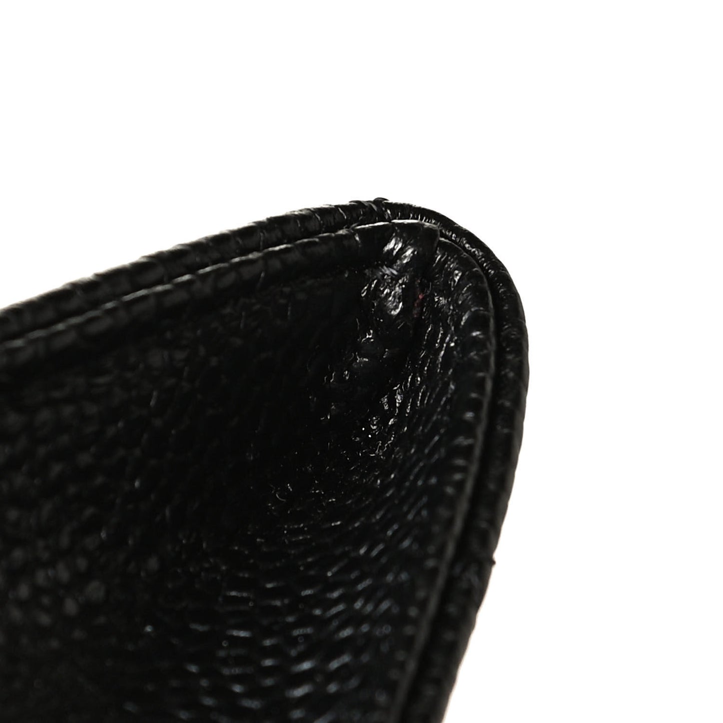 Caviar Quilted Flap Card Holder Black