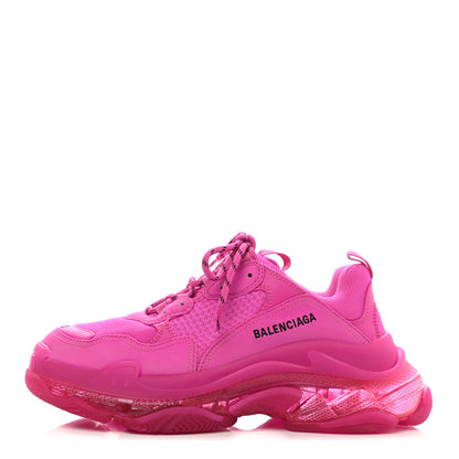 Balenciaga Fabric Mesh Clear Sole Fluo Womens Triple S Sneakers 41 Pink 1 of 7