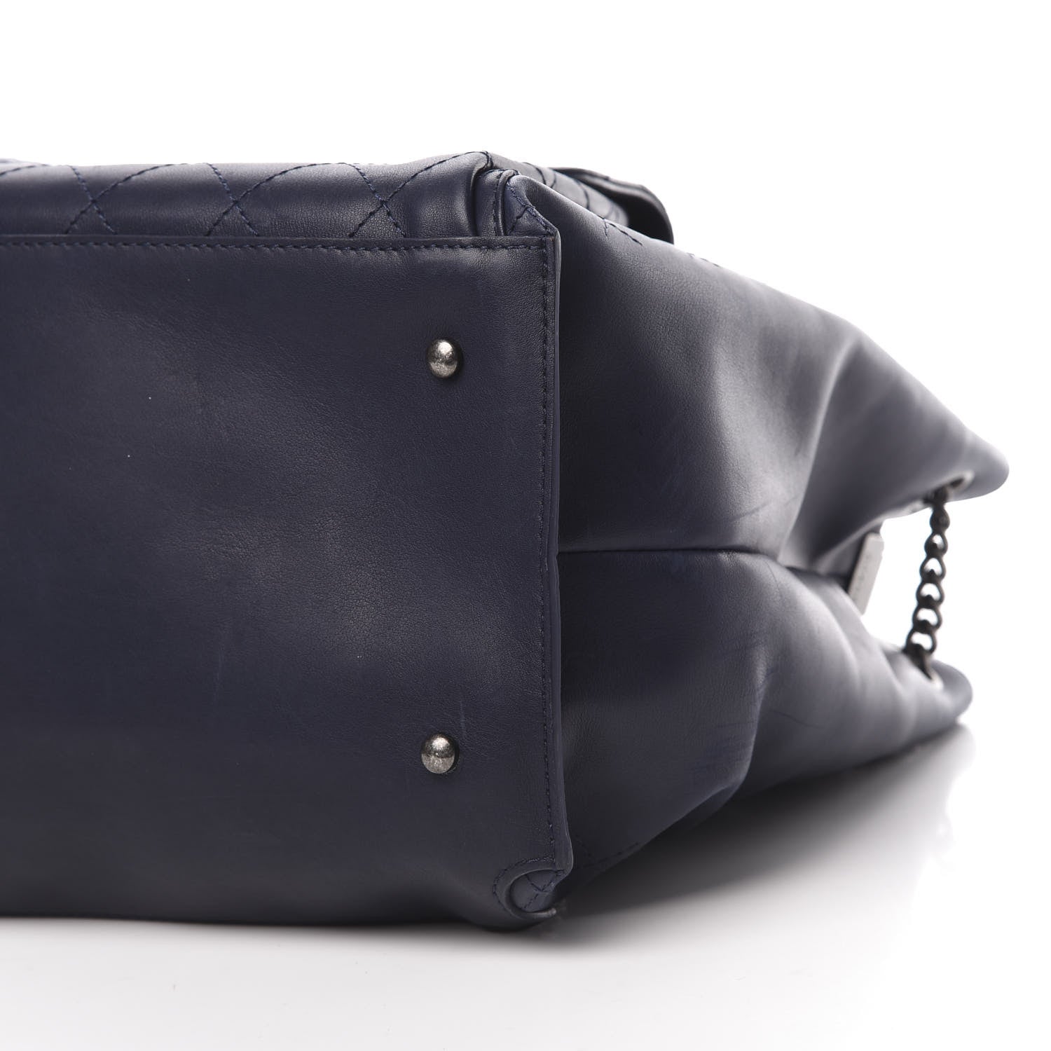 Chanel Calfskin Stitched Large Urban Luxury Drawstring Backpack Navy Blue 9 of 13