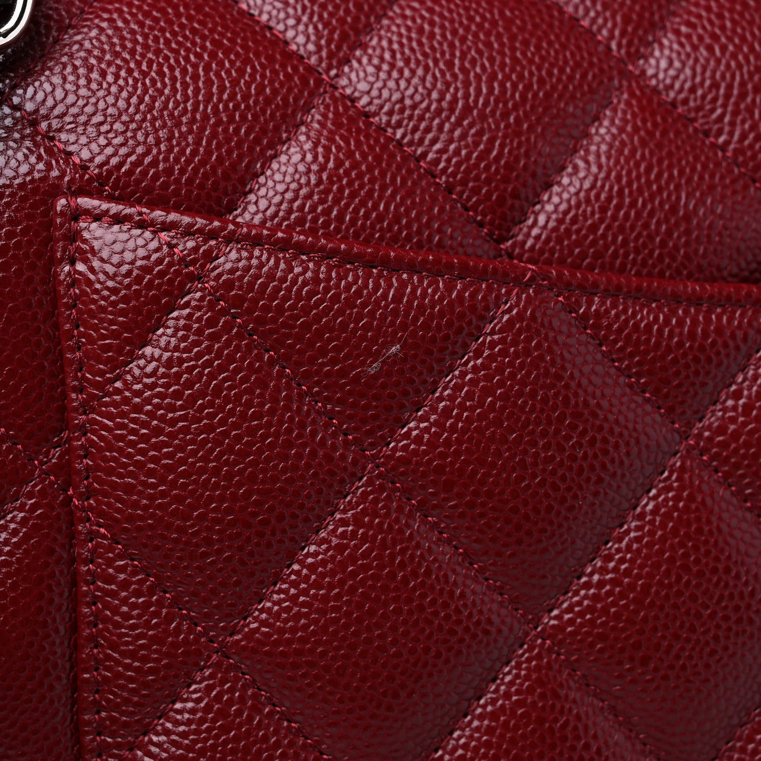 Chanel Caviar Quilted Jumbo Double Flap Dark Red 12 of 12