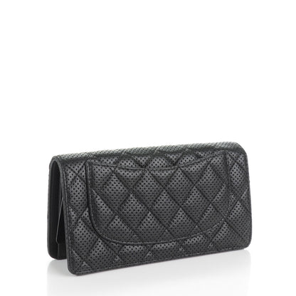 Chanel Lambskin Perforated Yen Wallet Black 3 of 8