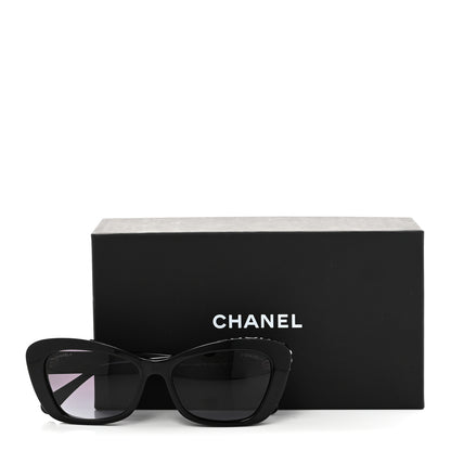 Chanel Acetate Pearl Cat Eye CC Sunglasses 5481-H-A Black 7 of 7